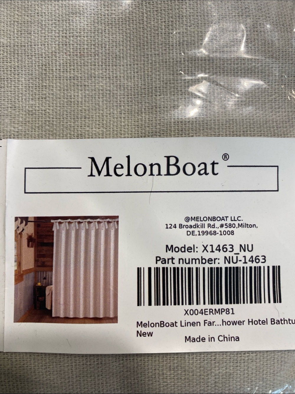 Melonboat Neutral Linen Shower Curtain - NU-1463